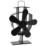 VidaXL Kachelventilator met 5 vinnen zwart