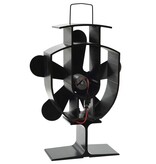 VidaXL Kachelventilator met 5 vinnen zwart