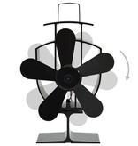 VidaXL Kachelventilator met 5 vinnen zwart
