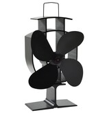 VidaXL Kachelventilator met 4 vinnen zwart