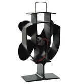 VidaXL Kachelventilator met 4 vinnen zwart
