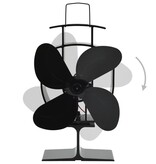 VidaXL Kachelventilator met 4 vinnen zwart