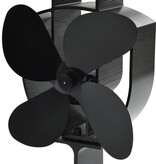 VidaXL Kachelventilator met 4 vinnen zwart