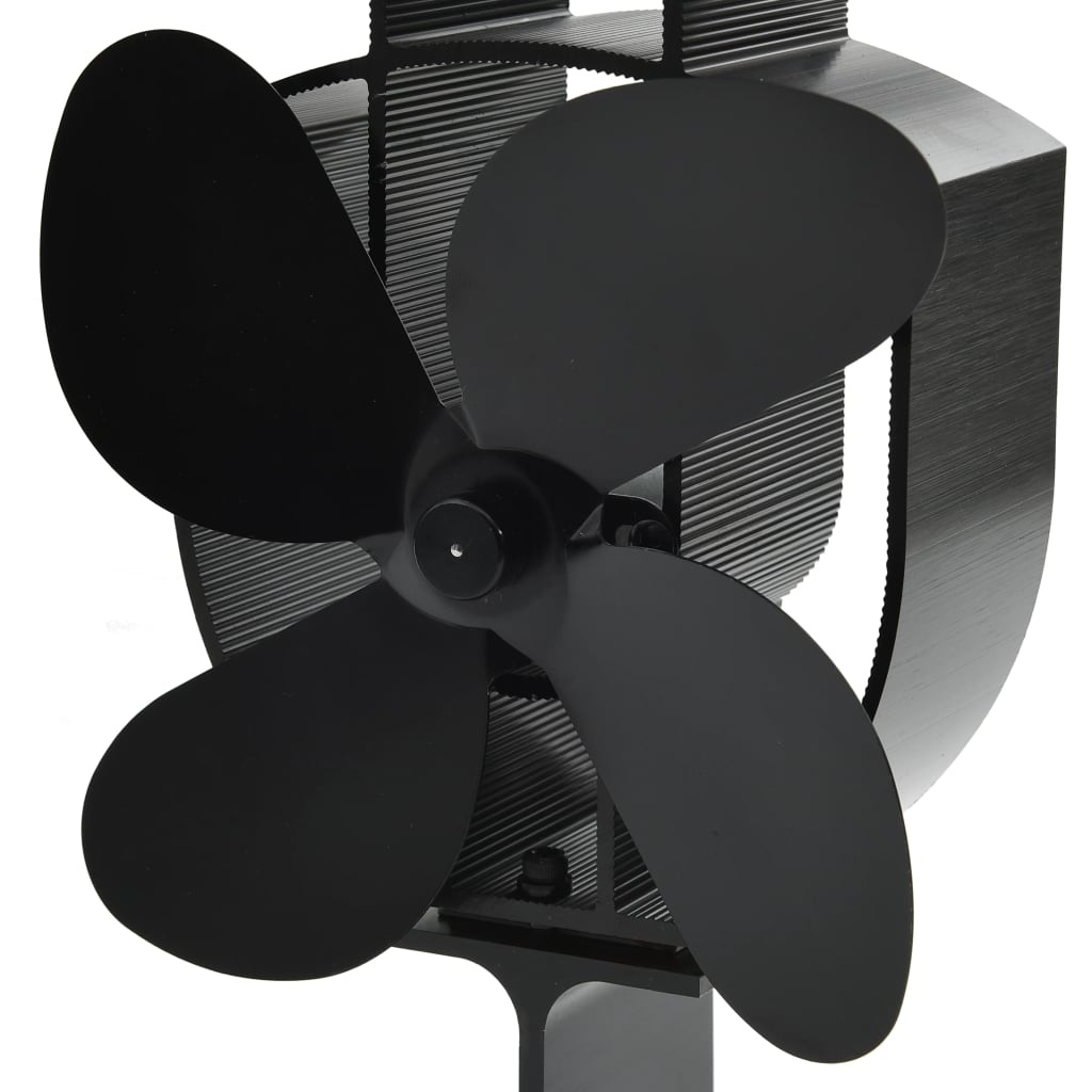VidaXL Kachelventilator met 4 vinnen zwart