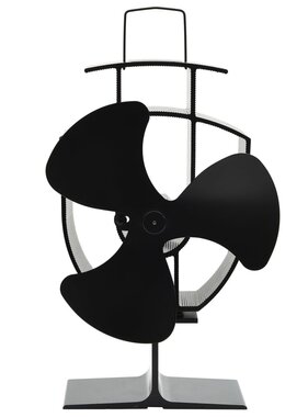 VidaXL Kachelventilator met 3 vinnen zwart