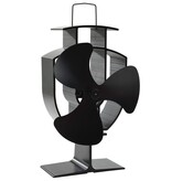 VidaXL Kachelventilator met 3 vinnen zwart
