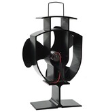 VidaXL Kachelventilator met 3 vinnen zwart