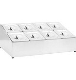 VidaXL Gastronormbakkenhouder met 8 GN 1/6 bakken roestvrij staal