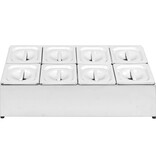 VidaXL Gastronormbakkenhouder met 8 GN 1/6 bakken roestvrij staal