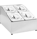 VidaXL Gastronormbakkenhouder met 4 GN 1/6 bakken roestvrij staal