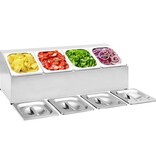 VidaXL Gastronormbakkenhouder met 4 GN 1/6 bakken roestvrij staal