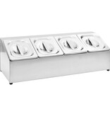 VidaXL Gastronormbakkenhouder met 4 GN 1/6 bakken roestvrij staal