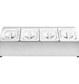 VidaXL Gastronormbakkenhouder met 4 GN 1/6 bakken roestvrij staal