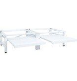 VidaXL Wasmachine- en drogerverhoger met uittrekbare schappen wit