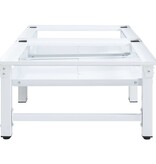 VidaXL Wasmachine- en drogerverhoger met uittrekbare schappen wit