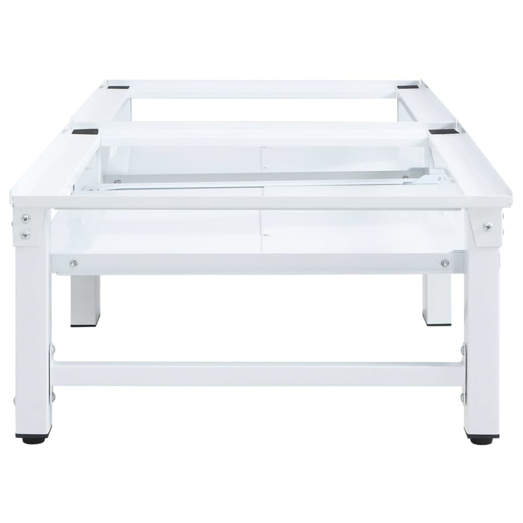 VidaXL Wasmachine- en drogerverhoger met uittrekbare schappen wit