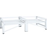 VidaXL Wasmachine- en drogerverhoger met uittrekbare schappen wit