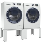 VidaXL Wasmachine- en drogerverhoger dubbel wit