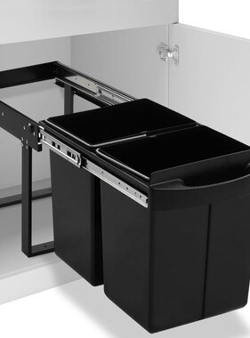VidaXL Inbouwprullenbak uittrekbaar soft-close 48 L