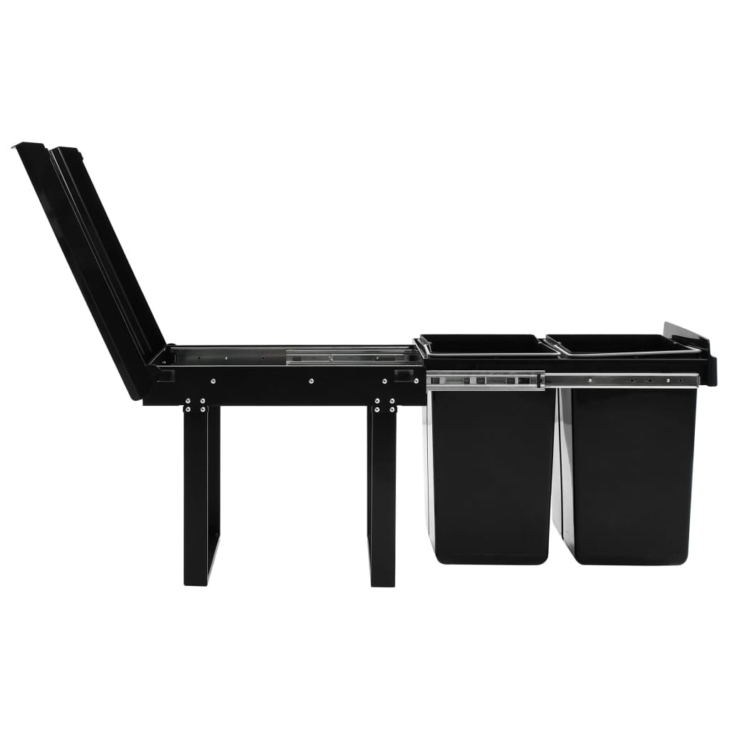 VidaXL Inbouwprullenbak uittrekbaar soft-close 48 L