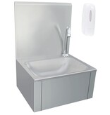 VidaXL Wasbak met kraan en zeepdispenser roestvrij staal