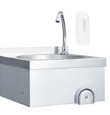 VidaXL Wasbak met kraan en zeepdispenser roestvrij staal