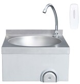 VidaXL Wasbak met kraan en zeepdispenser roestvrij staal