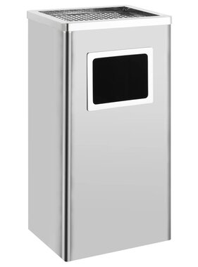 VidaXL Asbak/prullenbak Hotel 45 L roestvrij staal