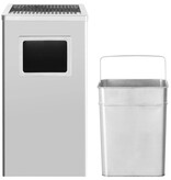 VidaXL Asbak/prullenbak Hotel 45 L roestvrij staal