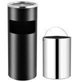 VidaXL Asbak/prullenbak Hotel 30 L staal zwart