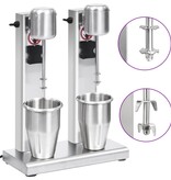 VidaXL Milkshake mixer met dubbele bekers roestvrij staal 2 L