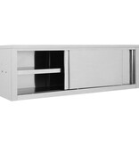 VidaXL Keukenwandkast met schuifdeuren 150x40x50 cm roestvrij staal
