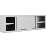 VidaXL Keukenwandkast met schuifdeuren 150x40x50 cm roestvrij staal