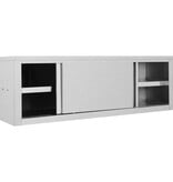 VidaXL Keukenwandkast met schuifdeuren 150x40x50 cm roestvrij staal