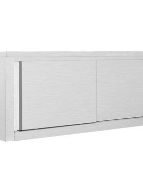 VidaXL Keukenwandkast met schuifdeuren 120x40x50 cm roestvrij staal