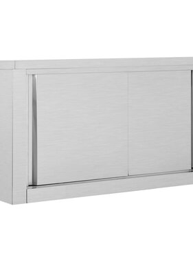 VidaXL Keukenwandkast met schuifdeuren 90x40x50 cm roestvrij staal