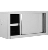 VidaXL Keukenwandkast met schuifdeuren 90x40x50 cm roestvrij staal