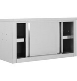 VidaXL Keukenwandkast met schuifdeuren 90x40x50 cm roestvrij staal