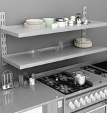 VidaXL Zwevend schap 2-laags 150x30 cm roestvrij staal