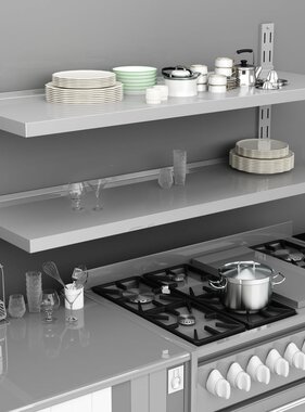 VidaXL Zwevend schap 2-laags 150x30 cm roestvrij staal