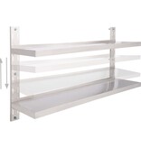 VidaXL Zwevend schap 2-laags 150x30 cm roestvrij staal