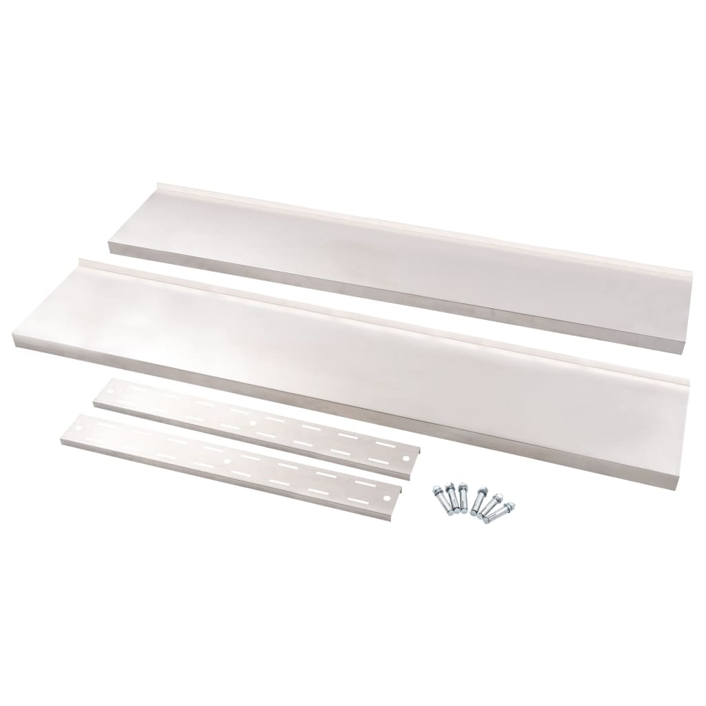 VidaXL Zwevend schap 2-laags 150x30 cm roestvrij staal