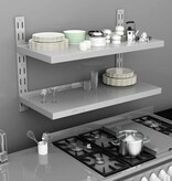 VidaXL Zwevend schap 2-laags 100x30 cm roestvrij staal