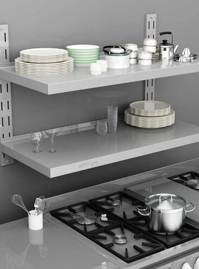 VidaXL Zwevend schap 2-laags 100x30 cm roestvrij staal