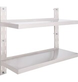 VidaXL Zwevend schap 2-laags 100x30 cm roestvrij staal