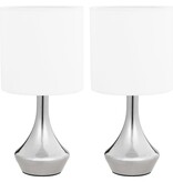 VidaXL Tafellampen 2 st met aanraakknop E14 wit