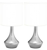 VidaXL Tafellampen 2 st met aanraakknop E14 wit