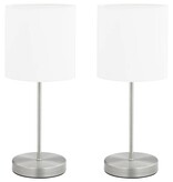VidaXL Tafellampen 2 st met aanraakknop E14 wit
