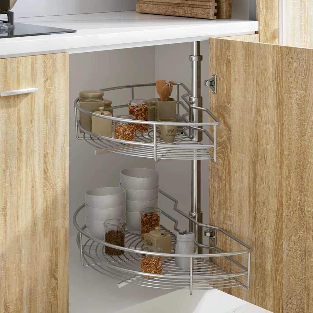 VidaXL Draadmand keuken 2-laags 180 graden 75x38x80 cm zilverkleurig