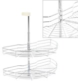VidaXL Draadmand keuken 2-laags 180 graden 75x38x80 cm zilverkleurig